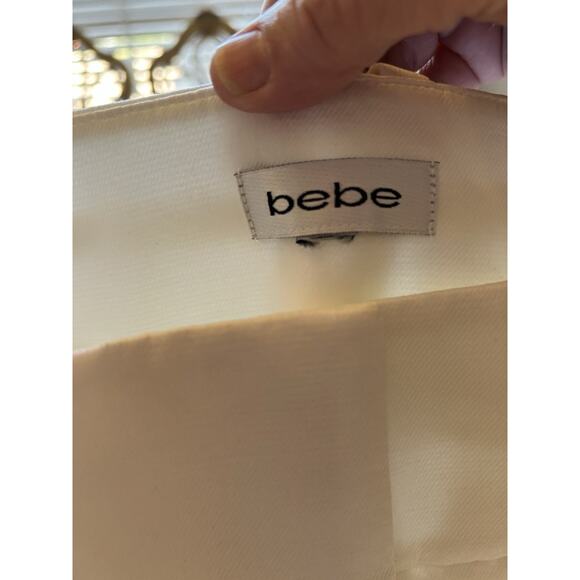 Y2K Office Siren Bebe Suit Sz 8 White Gold Buttons Luxury Blazer & Pants Classic - Picture 13 of 16